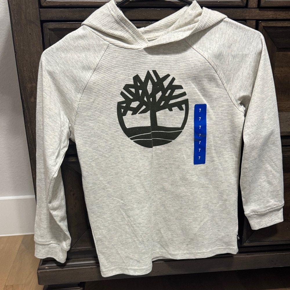 Kids Gray Hoodie with Tree Logo